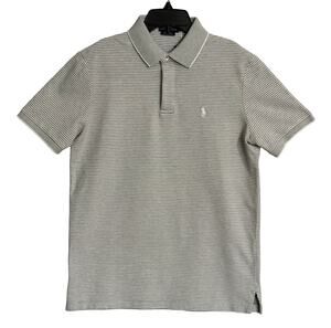 Polo Ralph Lauren Shirt Men's Small Classic Fit Polo Shirt Gray White Stripe NWT